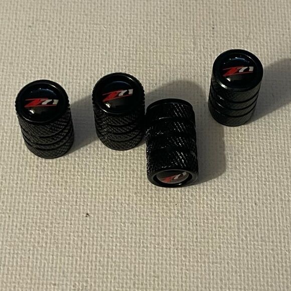 Chevrolet Z71 Logo valve Stem caps in Black set of 4 NWT - Picture 3 of 4